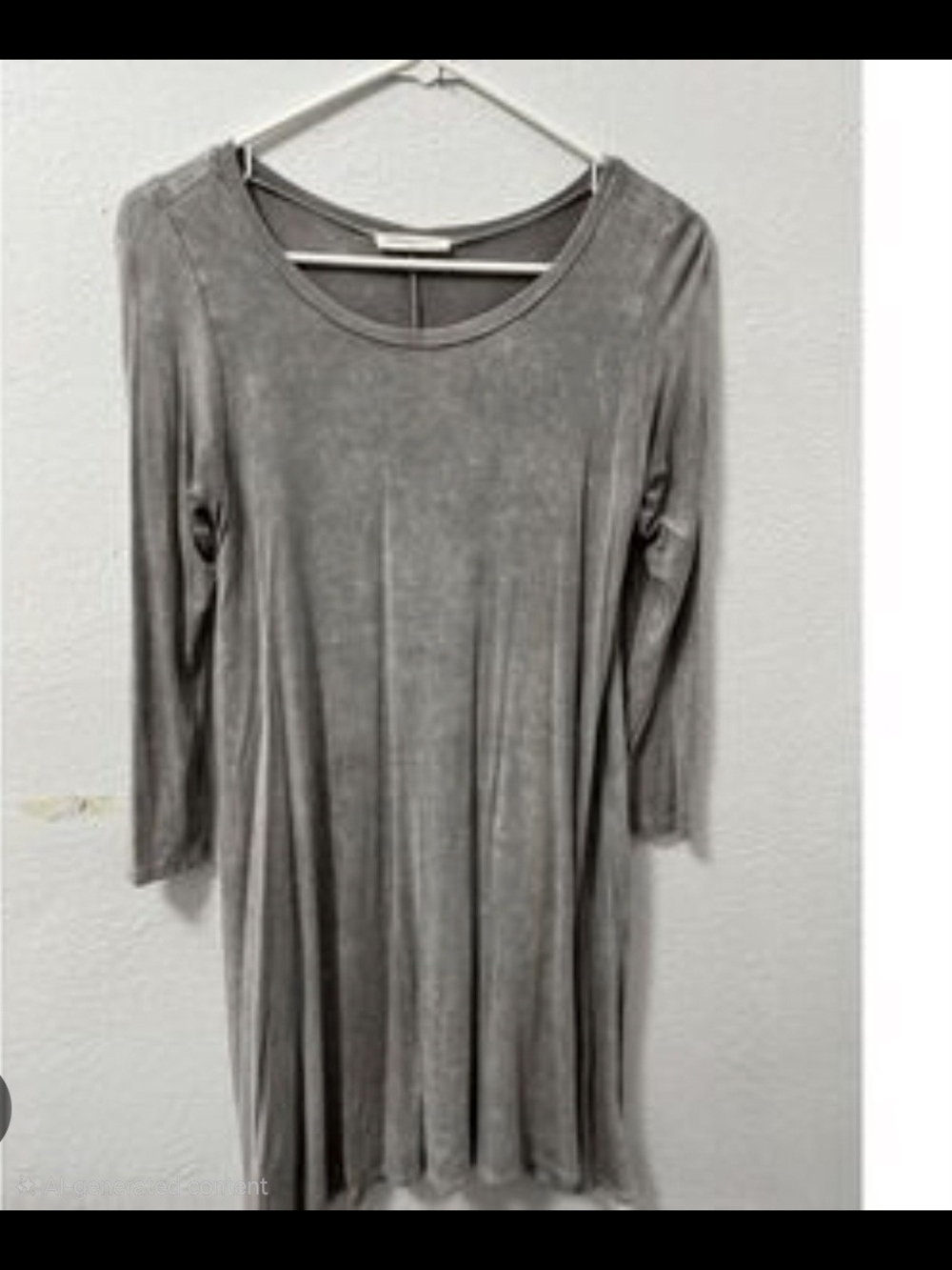 gray long-sleeve knit tunic dress from Pants Store.